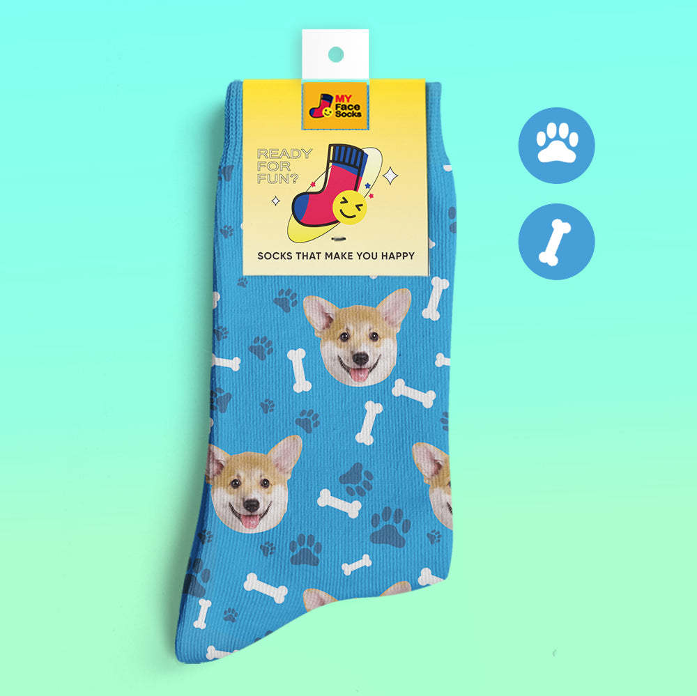 Custom 3D Preview Socks My Face Socks Add Pictures and Name - Dog - MyFaceSocksAu