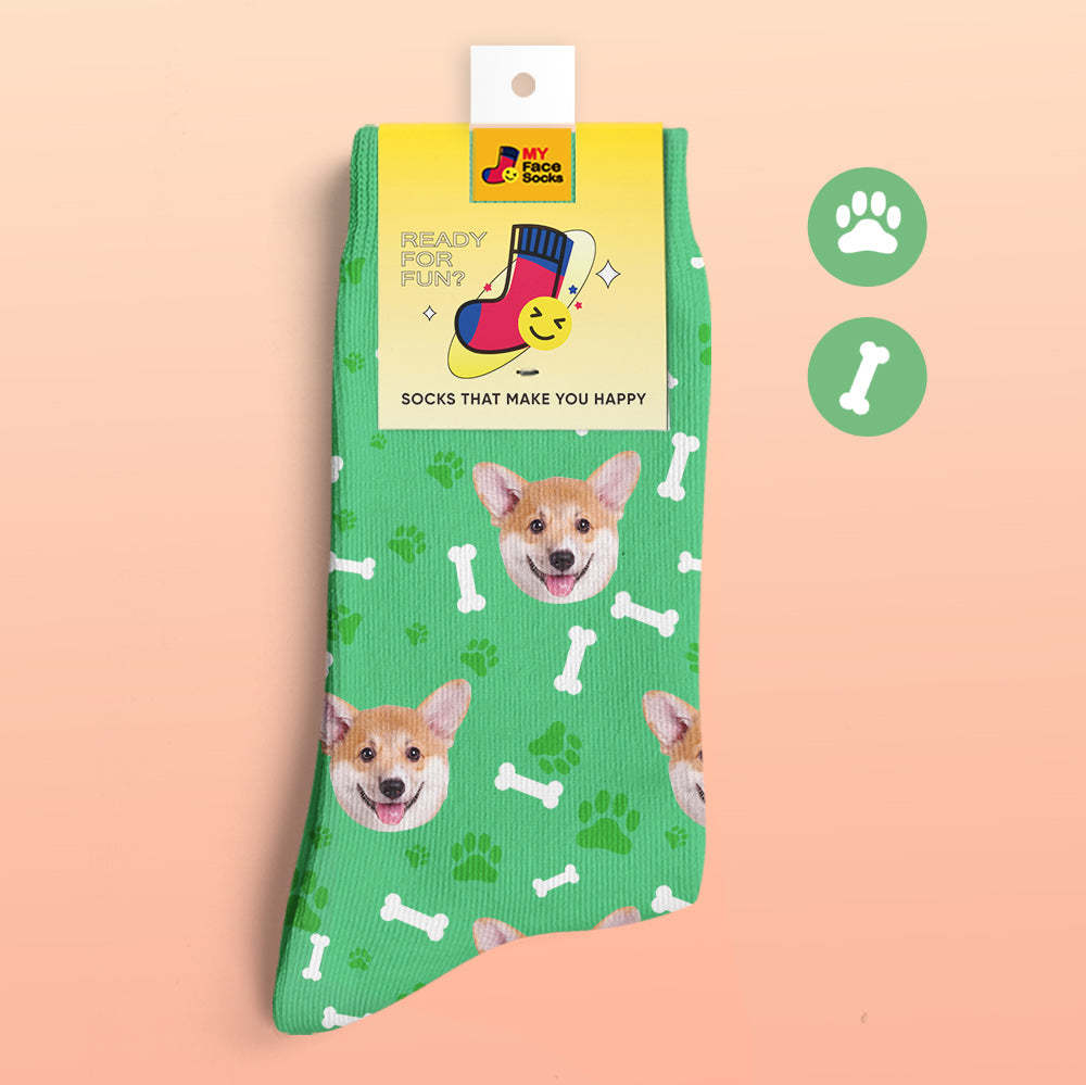 Custom 3D Preview Socks My Face Socks Add Pictures and Name - Dog - MyFaceSocksAu