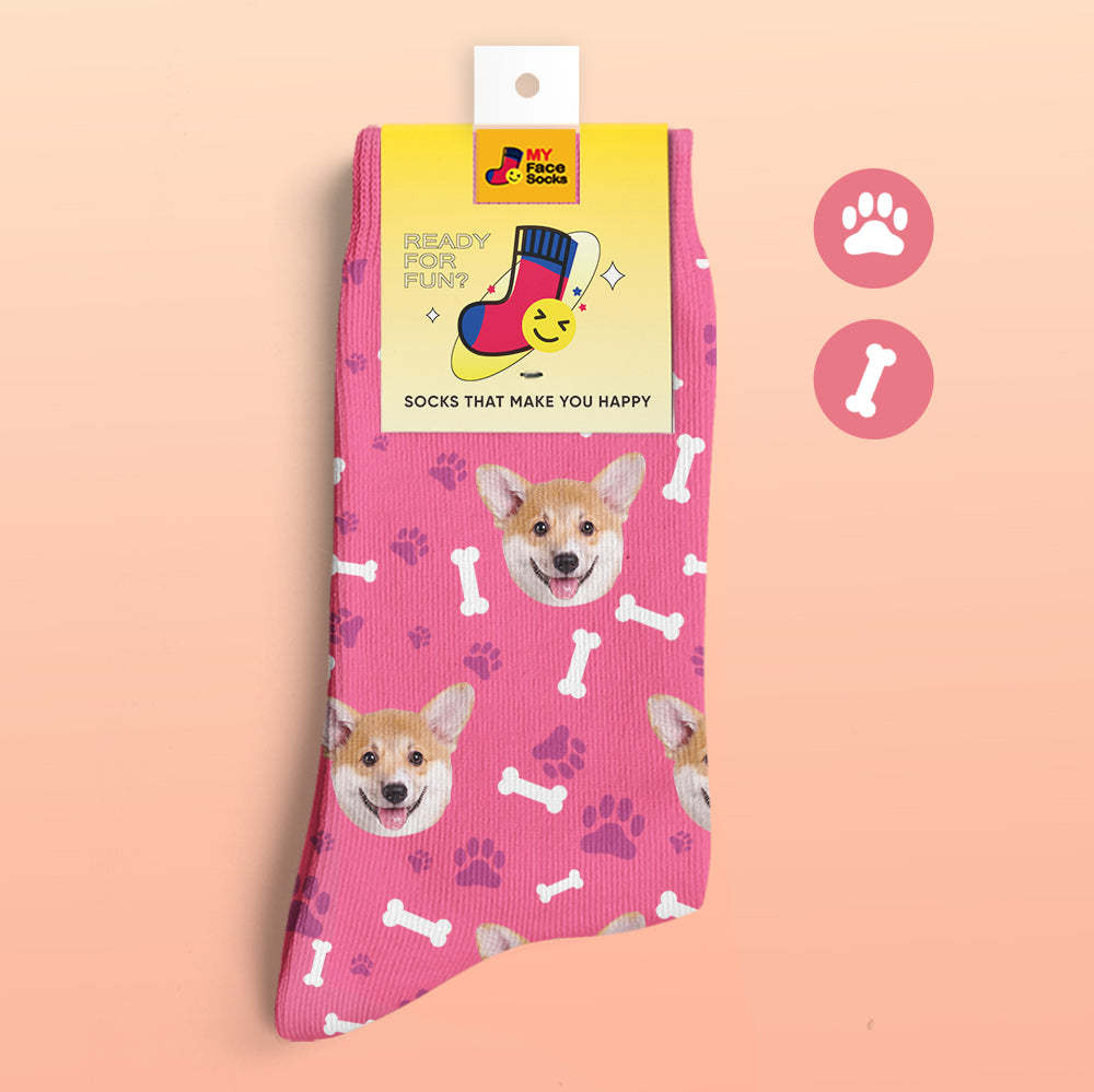 Custom 3D Preview Socks My Face Socks Add Pictures and Name - Dog - MyFaceSocksAu