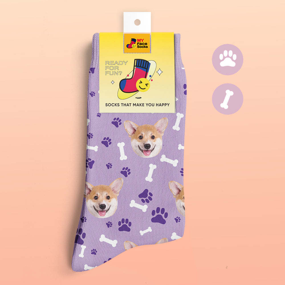 Custom 3D Preview Socks My Face Socks Add Pictures and Name - Dog - MyFaceSocksAu