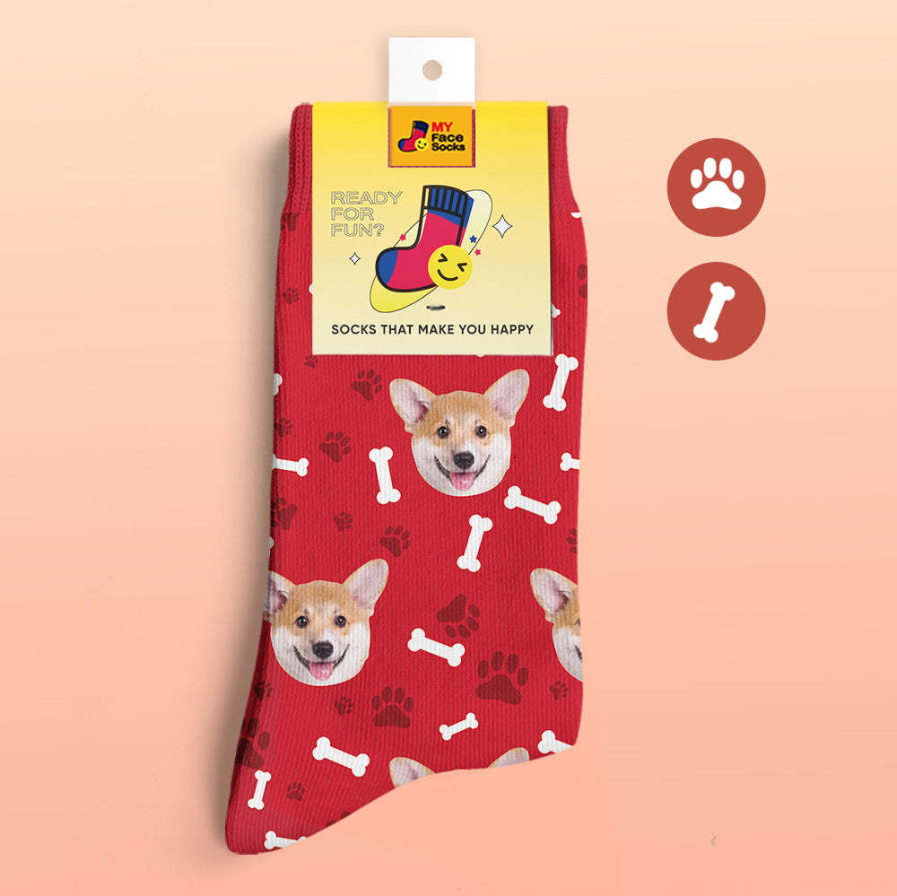 Custom 3D Preview Socks My Face Socks Add Pictures and Name - Dog - MyFaceSocksAu