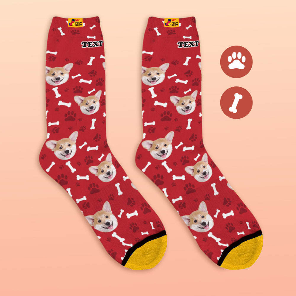 Custom 3D Digital Printed Socks My Face Socks Add Pictures and Name - Dog