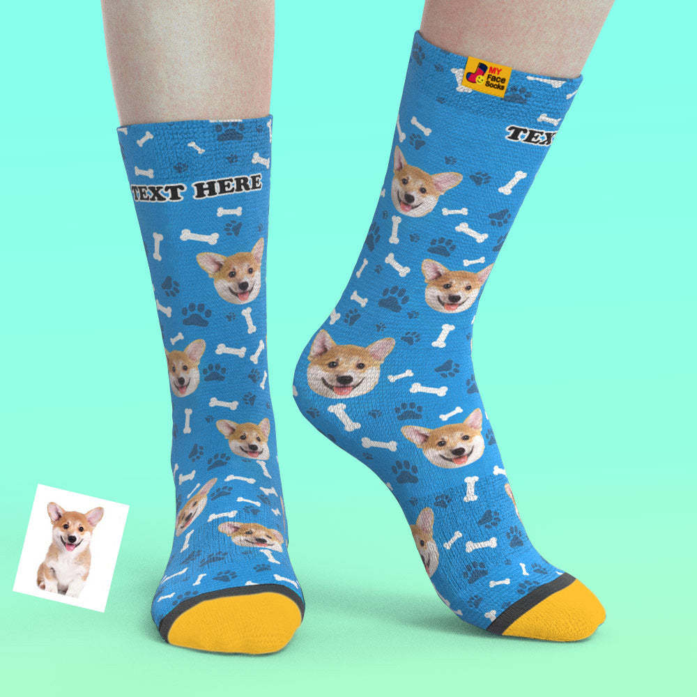 Custom 3D Preview Socks My Face Socks Add Pictures and Name - Dog - MyFaceSocksAu