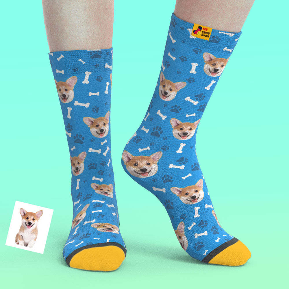 Custom 3D Preview Socks My Face Socks Add Pictures and Name - Dog - MyFaceSocksAu