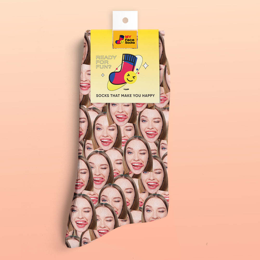 Custom 3D Preview Socks My Face Socks Add Pictures and Name - Face Mash - MyFaceSocksAu