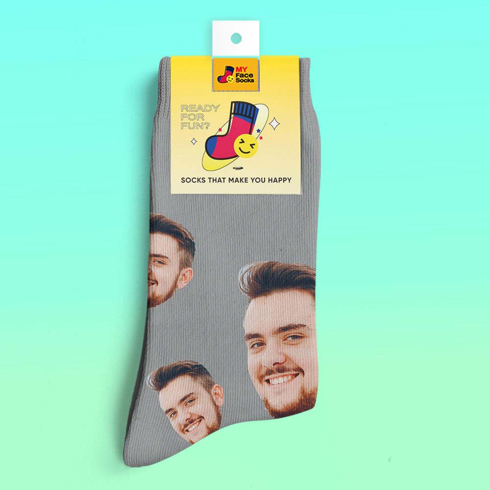 Custom 3D Preview Socks My Face Socks Add Pictures and Name - Your Face - MyFaceSocksAu