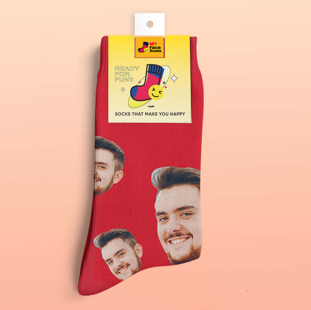 Custom 3D Digital Printed Socks My Face Socks Add Pictures and Name - Your Face