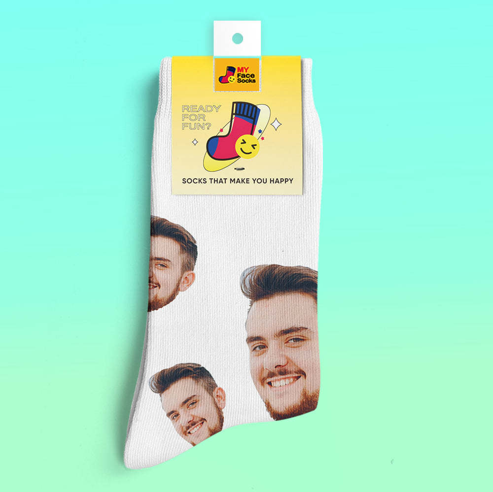 Custom 3D Digital Printed Socks My Face Socks Add Pictures and Name - Your Face