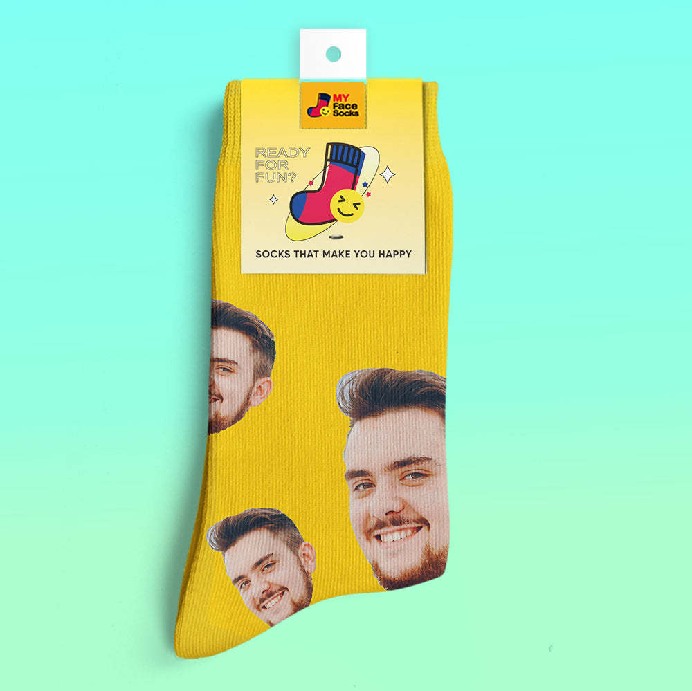 Custom 3D Preview Socks My Face Socks Add Pictures and Name - Your Face - MyFaceSocksAu