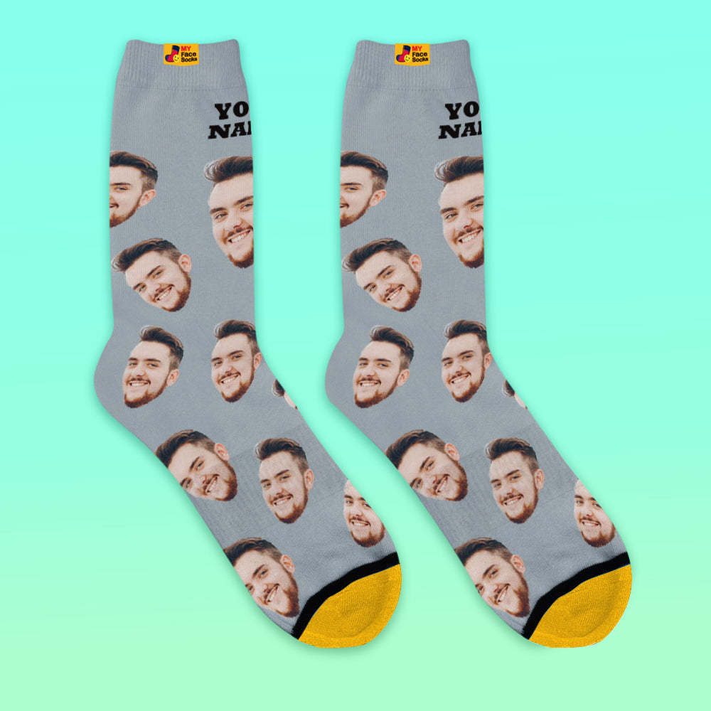 Custom 3D Preview Socks My Face Socks Add Pictures and Name - Your Face - MyFaceSocksAu