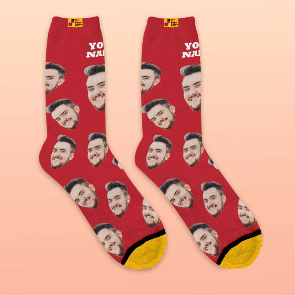 Custom 3D Preview Socks My Face Socks Add Pictures and Name - Your Face - MyFaceSocksAu