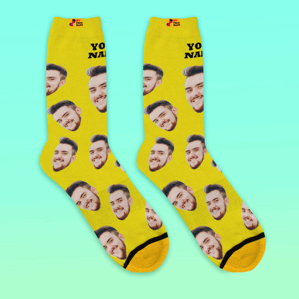 Custom 3D Preview Socks My Face Socks Add Pictures and Name - Your Face - MyFaceSocksAu