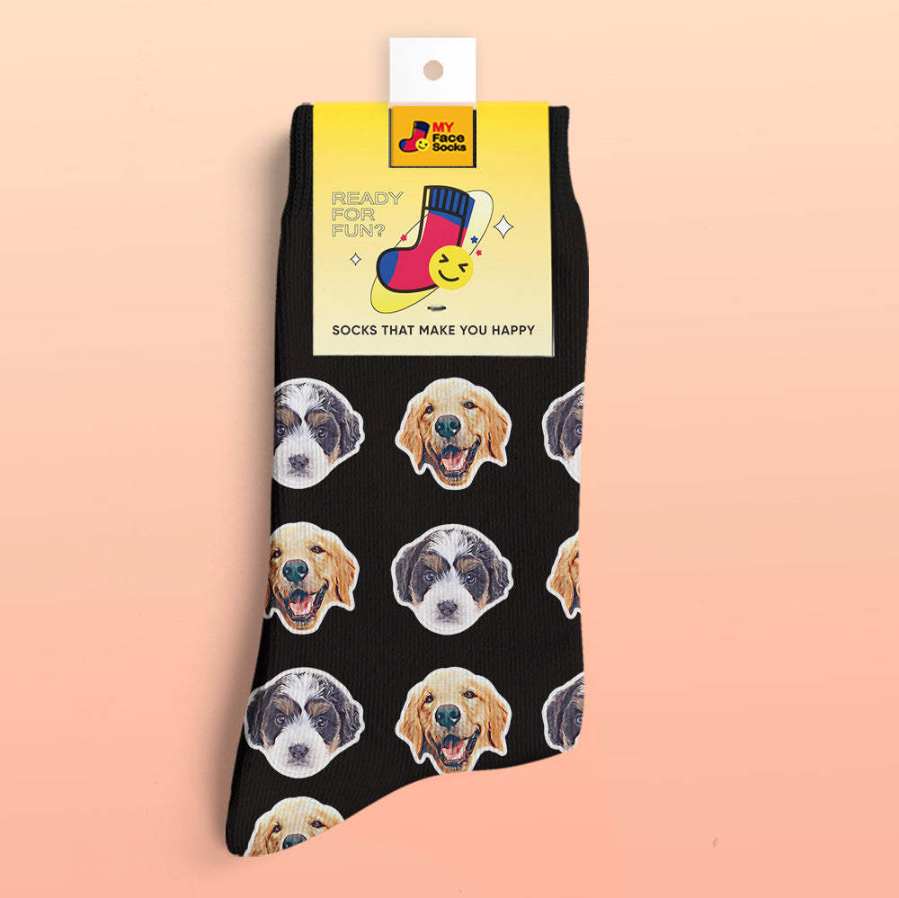 Custom 3D Preview Socks My Face Socks Add Pictures and Name - Comic Style - MyFaceSocksAu