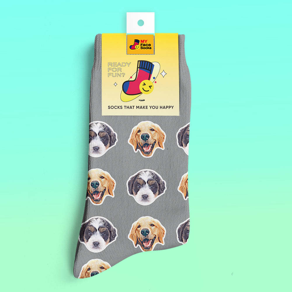 Custom 3D Preview Socks My Face Socks Add Pictures and Name - Comic Style - MyFaceSocksAu