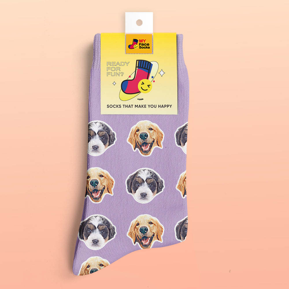 Custom 3D Preview Socks My Face Socks Add Pictures and Name - Comic Style - MyFaceSocksAu