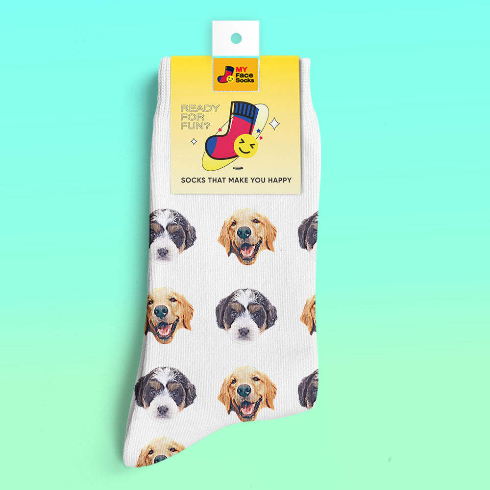 Custom 3D Preview Socks My Face Socks Add Pictures and Name - Comic Style - MyFaceSocksAu