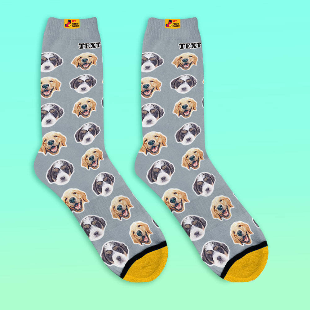 Custom 3D Digital Printed Socks My Face Socks Add Pictures and Name - Comic Style