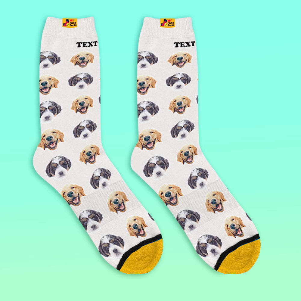 Custom 3D Preview Socks My Face Socks Add Pictures and Name - Comic Style - MyFaceSocksAu