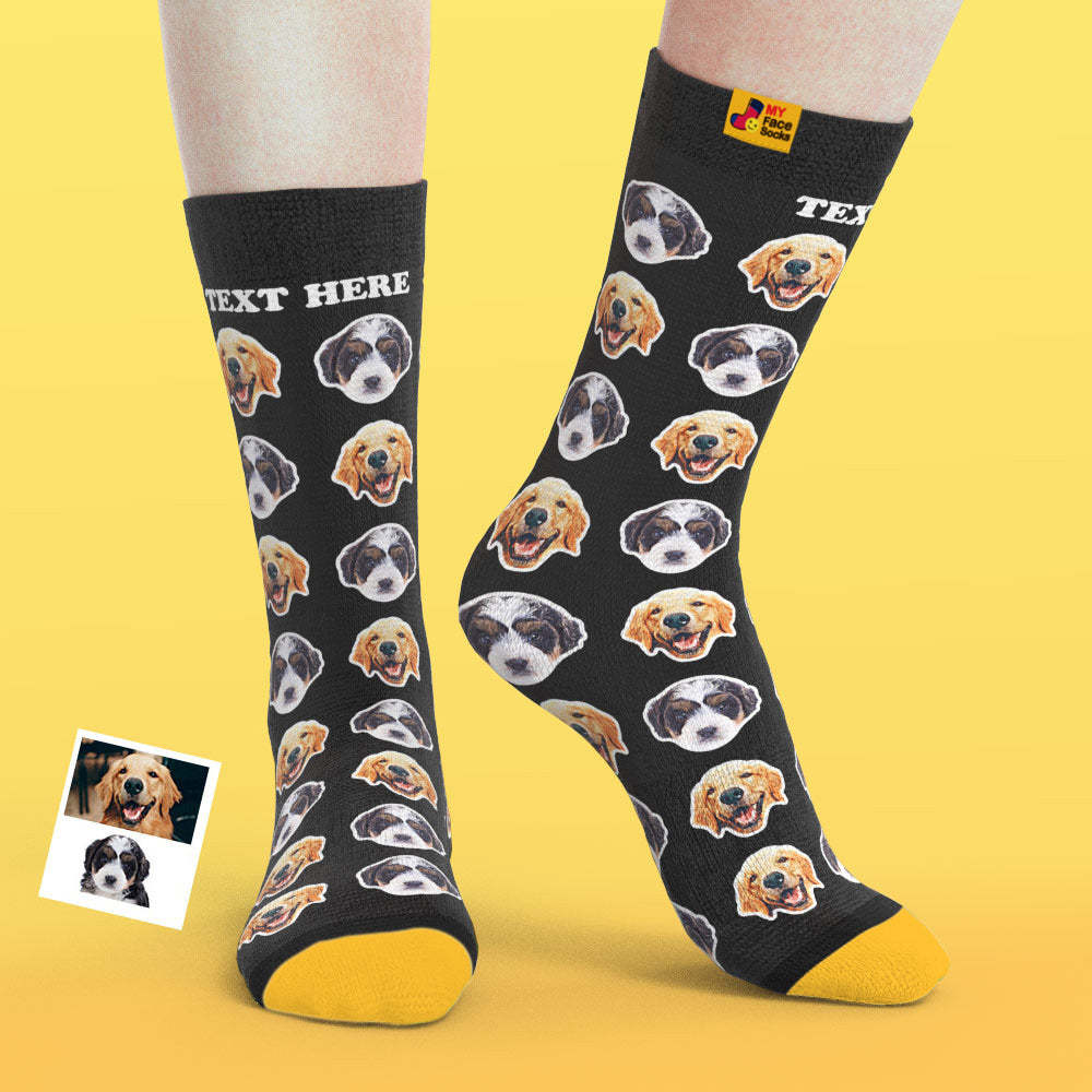 Custom 3D Preview Socks My Face Socks Add Pictures and Name - Comic Style - MyFaceSocksAu