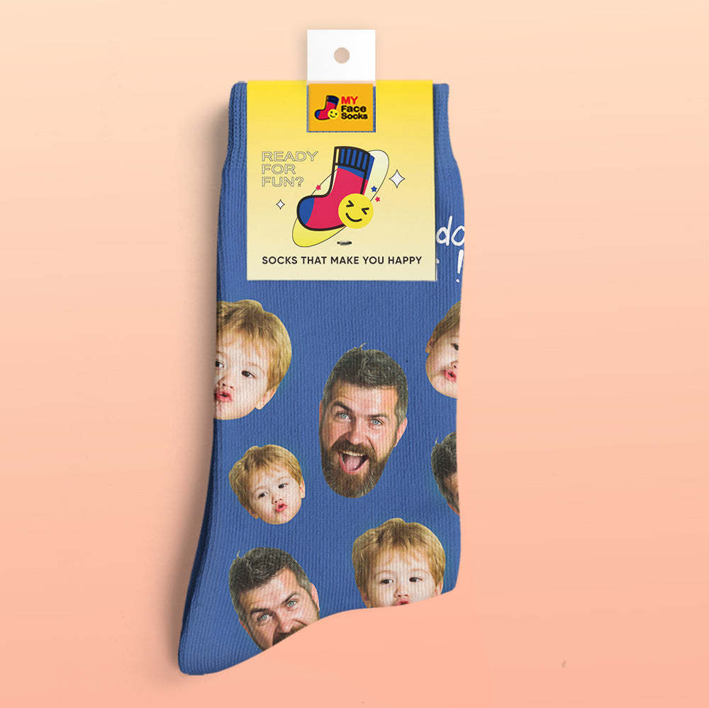 Custom 3D Preview Socks My Face Socks Add Pictures and Name - Best Dad Ever - MyFaceSocksAu