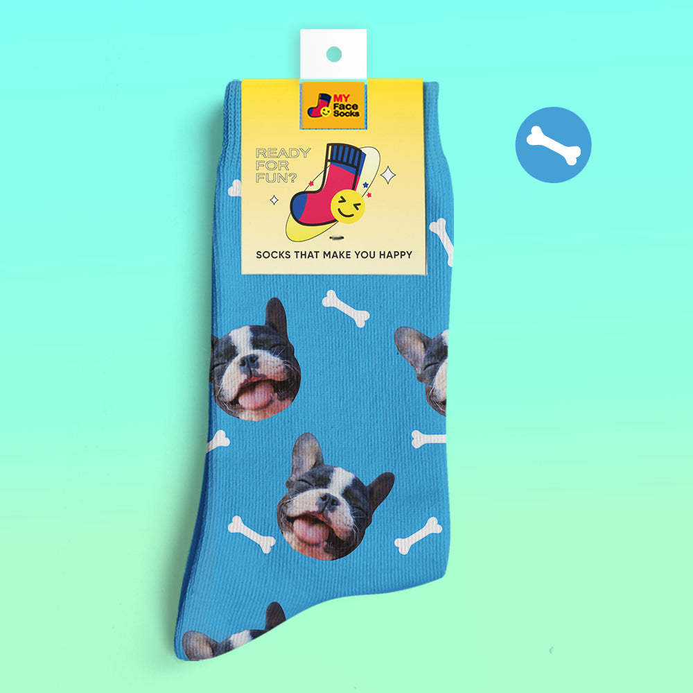 Custom 3D Preview Socks My Face Socks Add Pictures and Name - Bones - MyFaceSocksAu