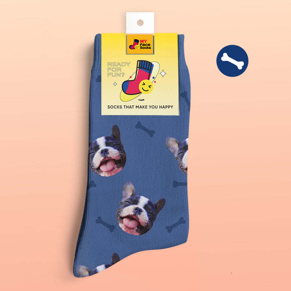 Custom 3D Preview Socks My Face Socks Add Pictures and Name - Bones - MyFaceSocksAu