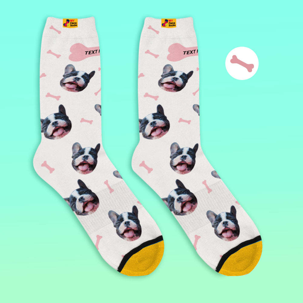 Custom 3D Preview Socks My Face Socks Add Pictures and Name - Bones - MyFaceSocksAu