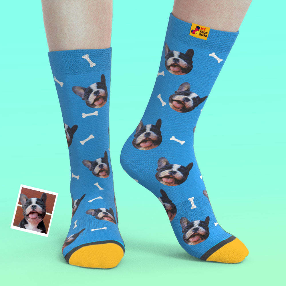 Custom 3D Preview Socks My Face Socks Add Pictures and Name - Bones - MyFaceSocksAu