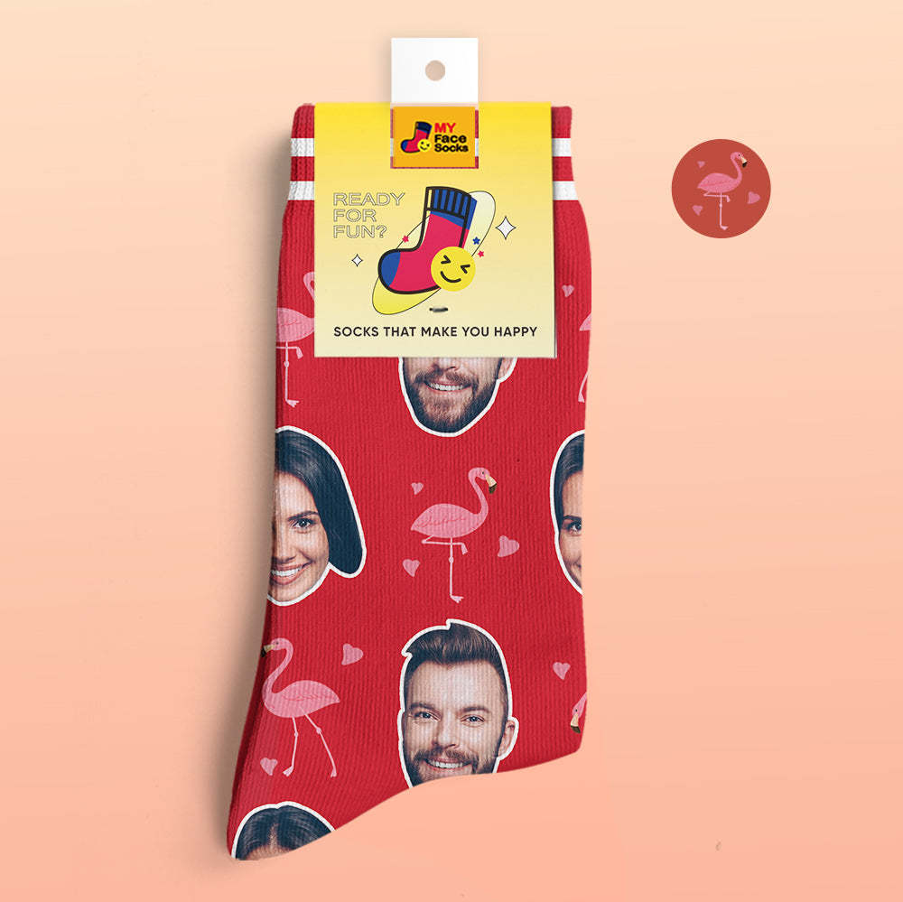 Custom 3D Preview Socks My Face Socks Add Pictures and Name - Flamant - MyFaceSocksAu