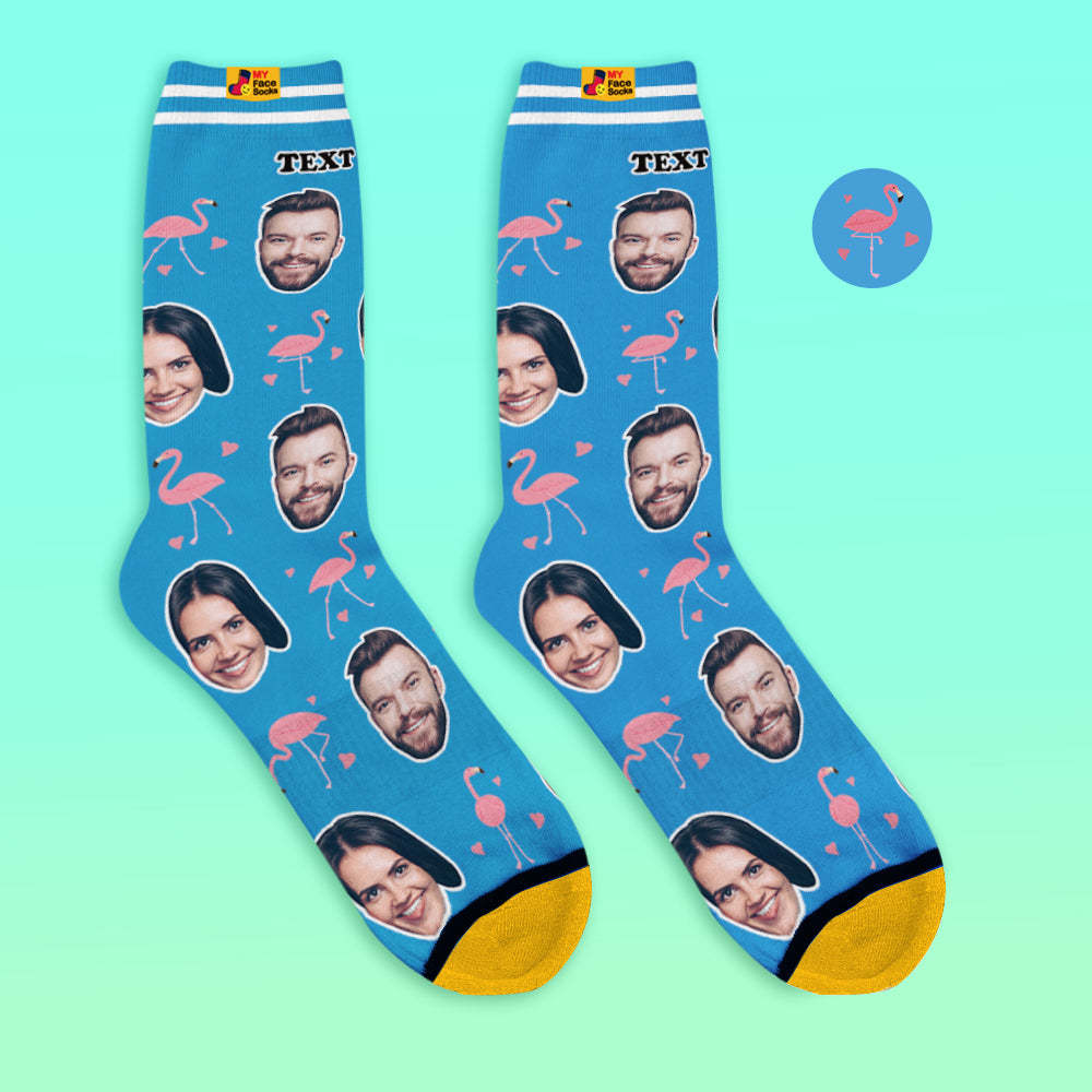 Custom 3D Preview Socks My Face Socks Add Pictures and Name - Flamant - MyFaceSocksAu