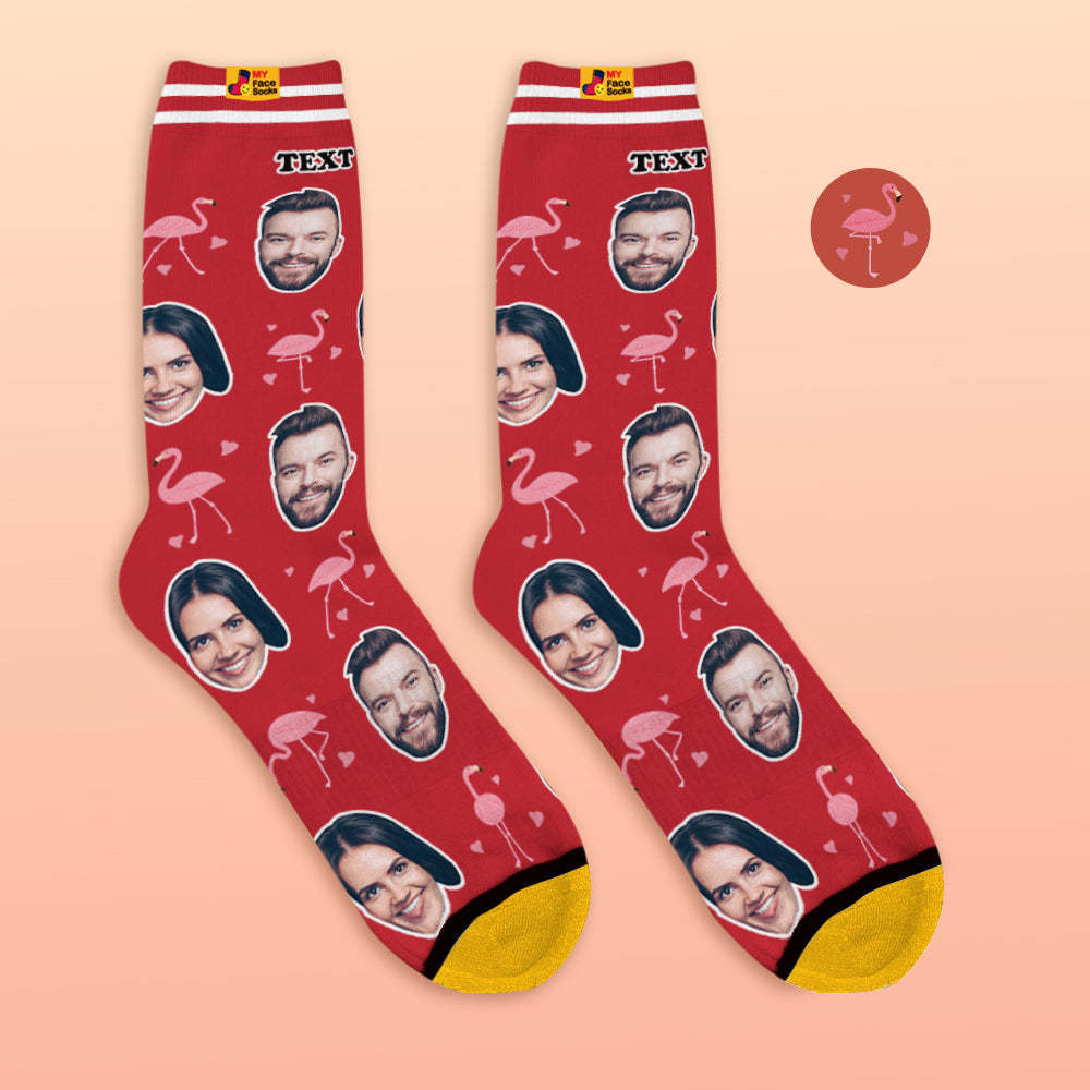 Custom 3D Preview Socks My Face Socks Add Pictures and Name - Flamant - MyFaceSocksAu