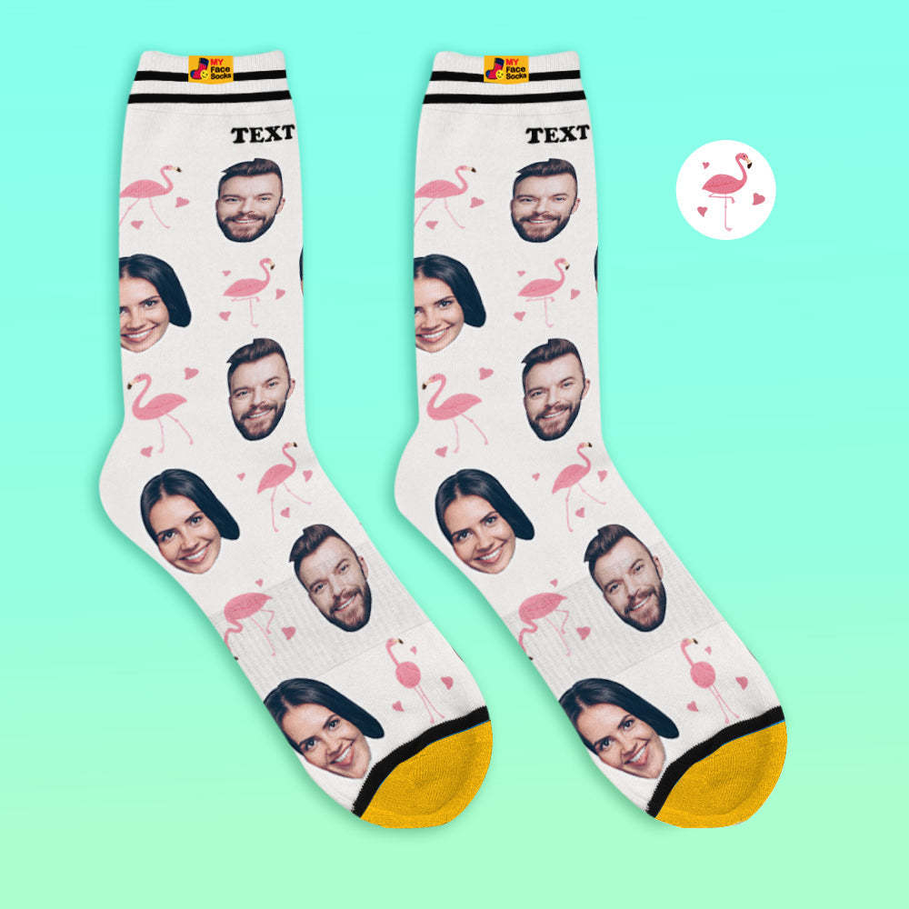 Custom 3D Digital Printed Socks My Face Socks Add Pictures and Name - Flamant