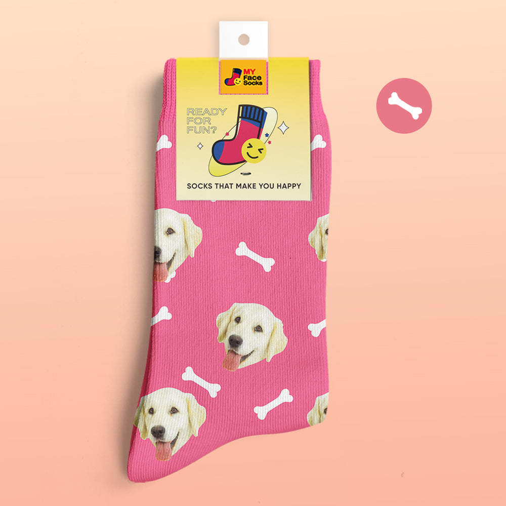 Custom 3D Preview Socks My Face Socks Add Pictures and Name - Dog Bones - MyFaceSocksAu