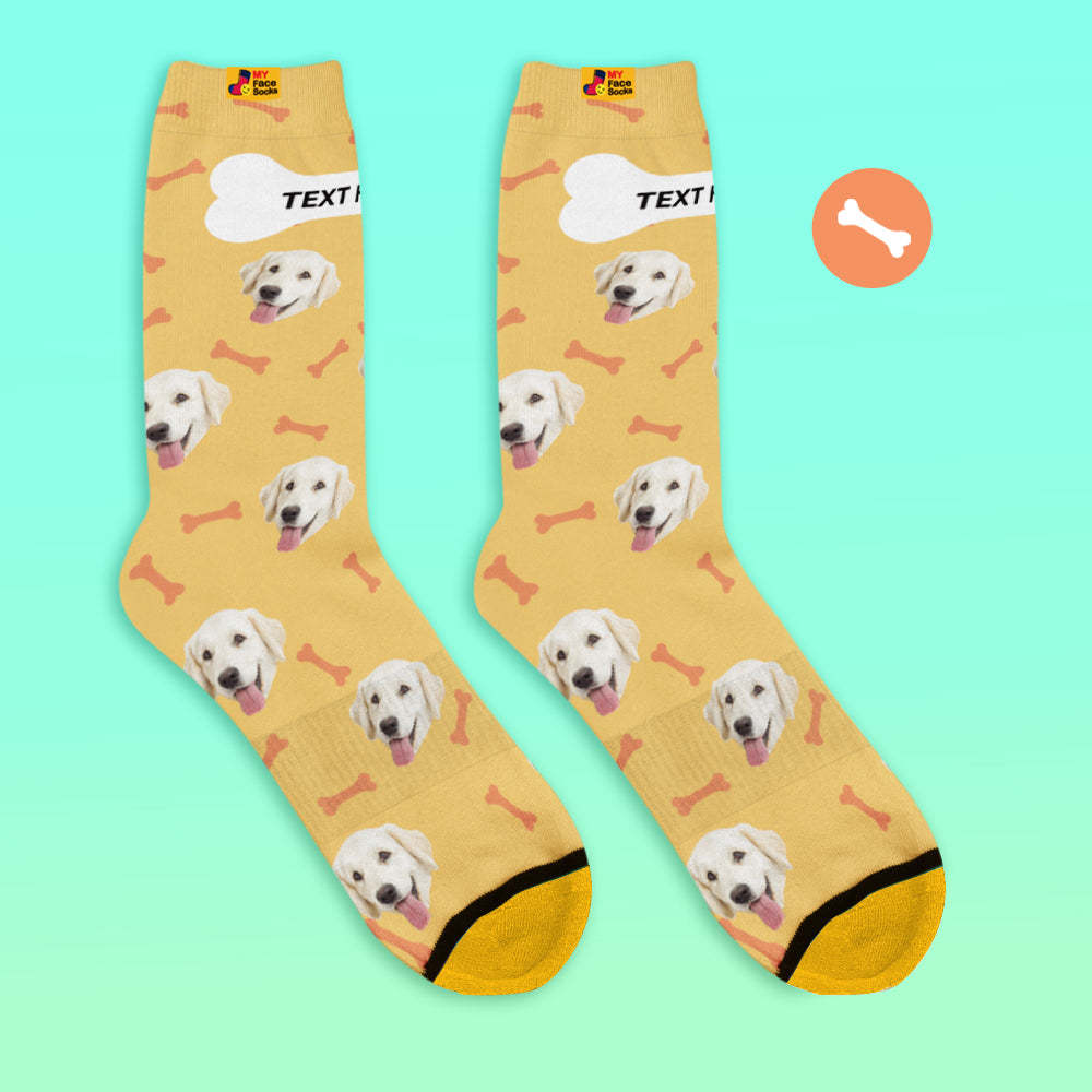 Custom 3D Preview Socks My Face Socks Add Pictures and Name - Dog Bones - MyFaceSocksAu