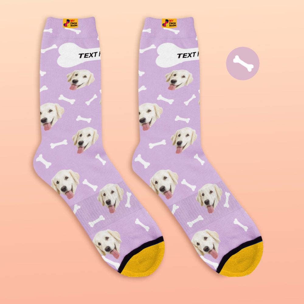 Custom 3D Preview Socks My Face Socks Add Pictures and Name - Dog Bones - MyFaceSocksAu