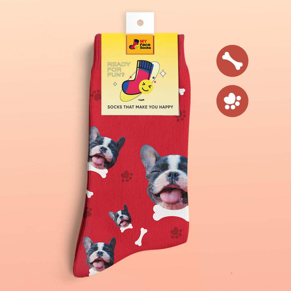 Custom 3D Preview Socks My Face Socks Add Pictures and Name - I Love My Dog - MyFaceSocksAu