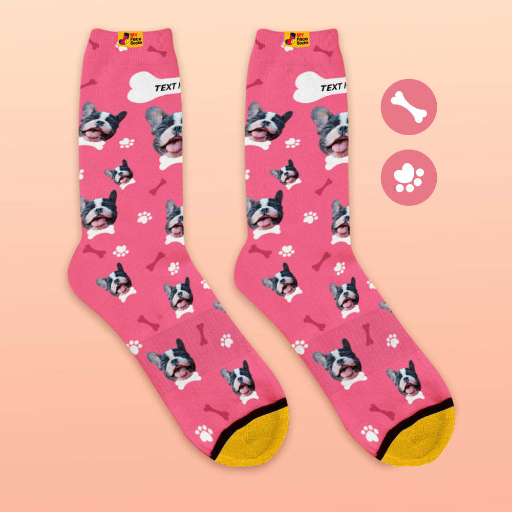 Custom 3D Preview Socks My Face Socks Add Pictures and Name - I Love My Dog - MyFaceSocksAu