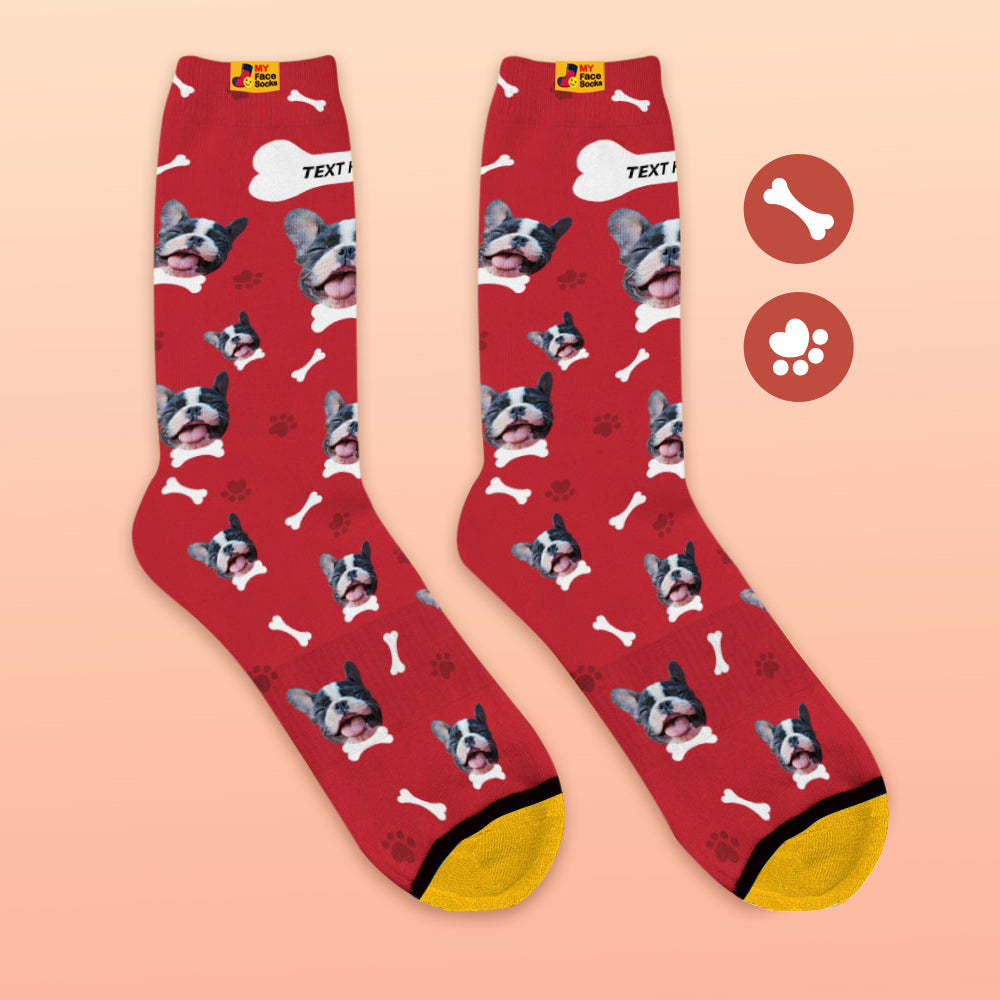 Custom 3D Preview Socks My Face Socks Add Pictures and Name - I Love My Dog - MyFaceSocksAu