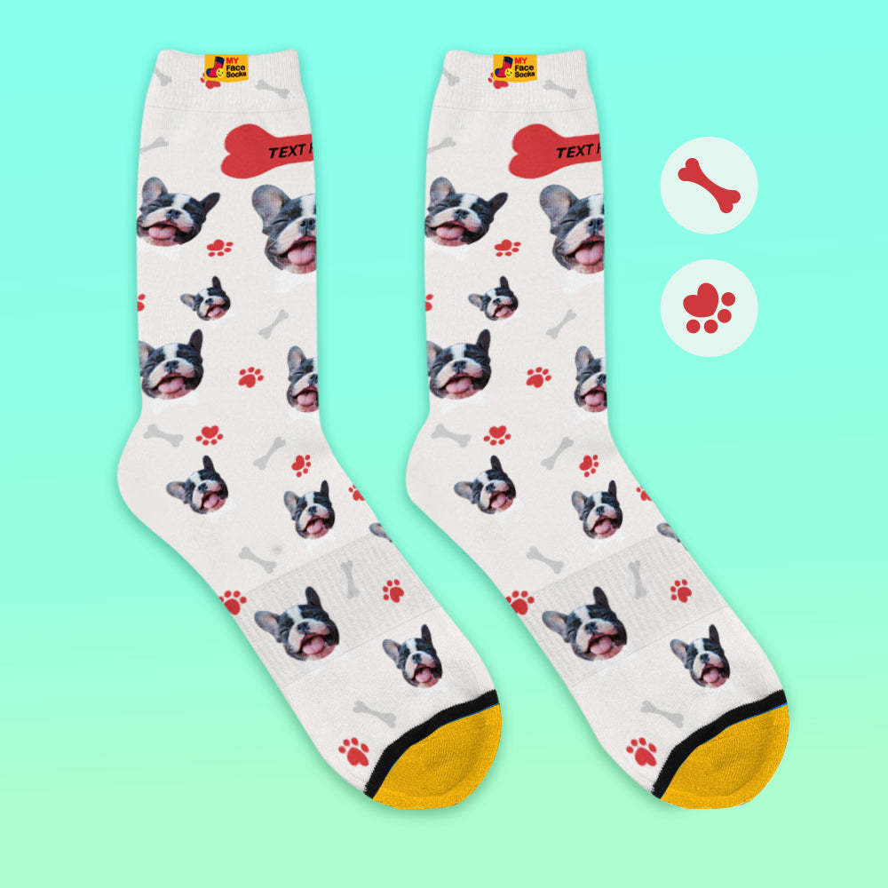 Custom 3D Preview Socks My Face Socks Add Pictures and Name - I Love My Dog - MyFaceSocksAu