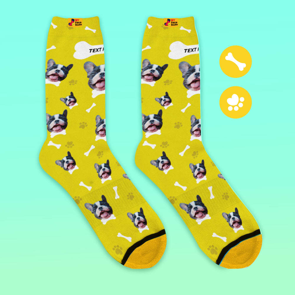 Custom 3D Preview Socks My Face Socks Add Pictures and Name - I Love My Dog - MyFaceSocksAu