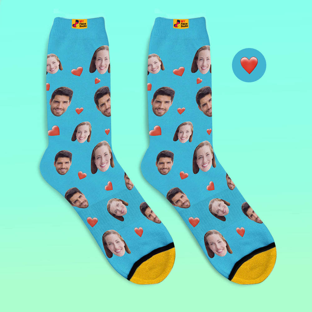 Custom 3D Digital Printed Socks Colorful Candy Series Soft Heart Socks - MyFaceSocksAu