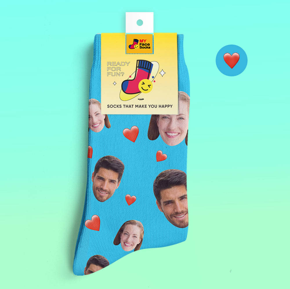 Custom 3D Digital Printed Socks Colorful Candy Series Soft Heart Socks - MyFaceSocksAu