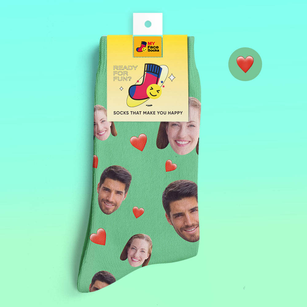 Custom 3D Digital Printed Socks Colorful Candy Series Soft Heart Socks - MyFaceSocksAu