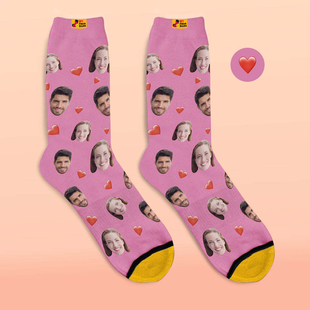 Custom 3D Digital Printed Socks Colorful Candy Series Soft Heart Socks - MyFaceSocksAu