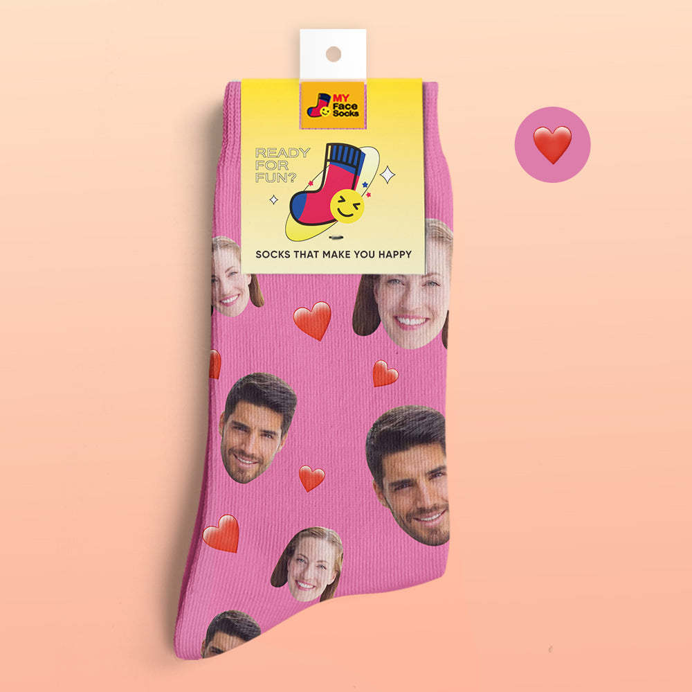 Custom 3D Digital Printed Socks Colorful Candy Series Soft Heart Socks - MyFaceSocksAu