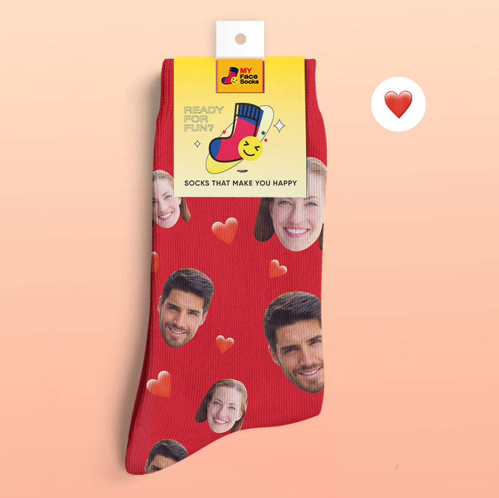 Custom 3D Digital Printed Socks Colorful Candy Series Soft Heart Socks - MyFaceSocksAu
