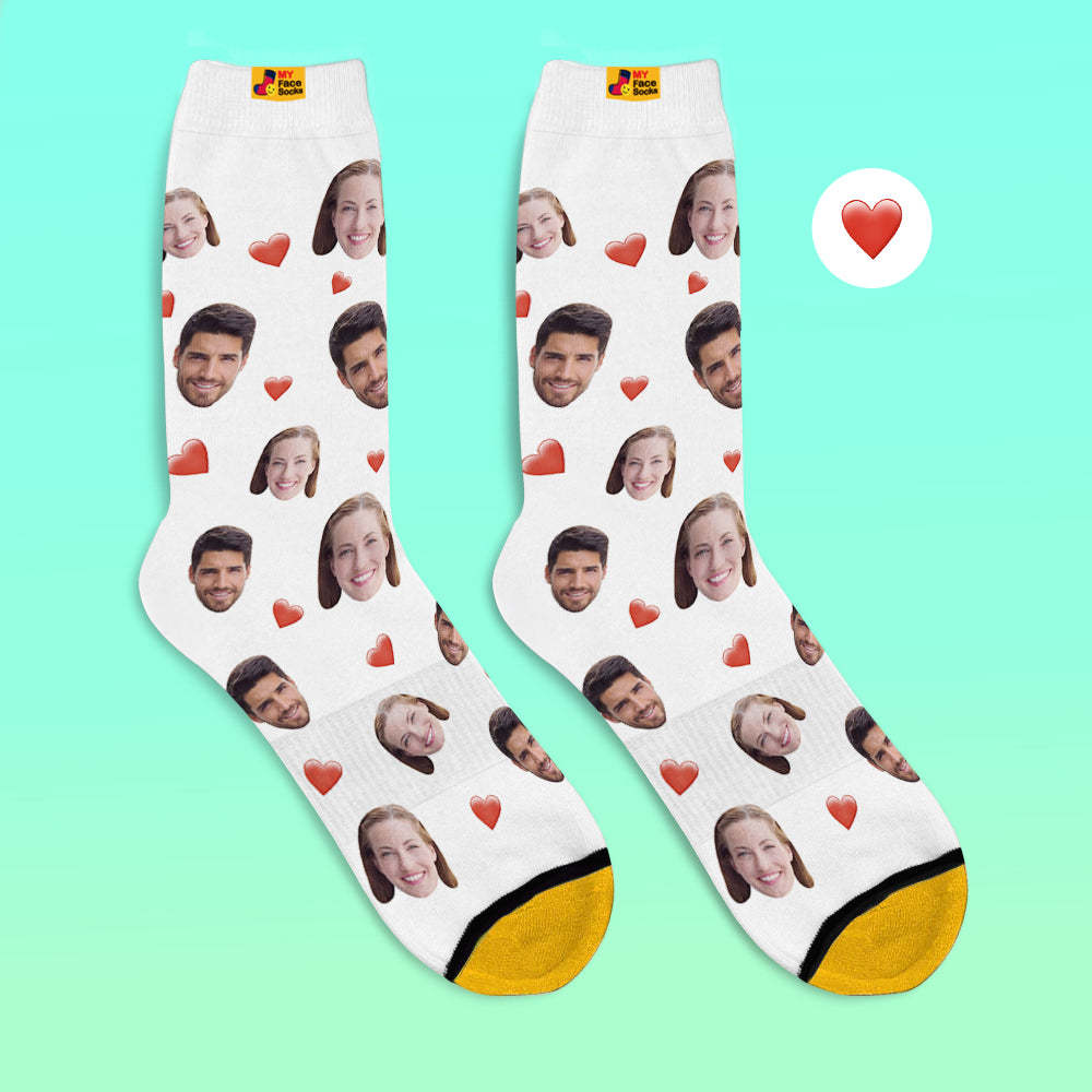 Custom 3D Digital Printed Socks Colorful Candy Series Soft Heart Socks - MyFaceSocksAu