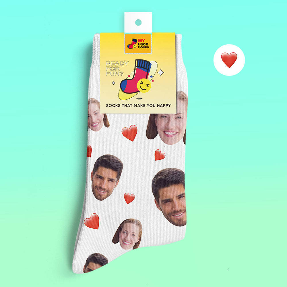 Custom 3D Digital Printed Socks Colorful Candy Series Soft Heart Socks - MyFaceSocksAu