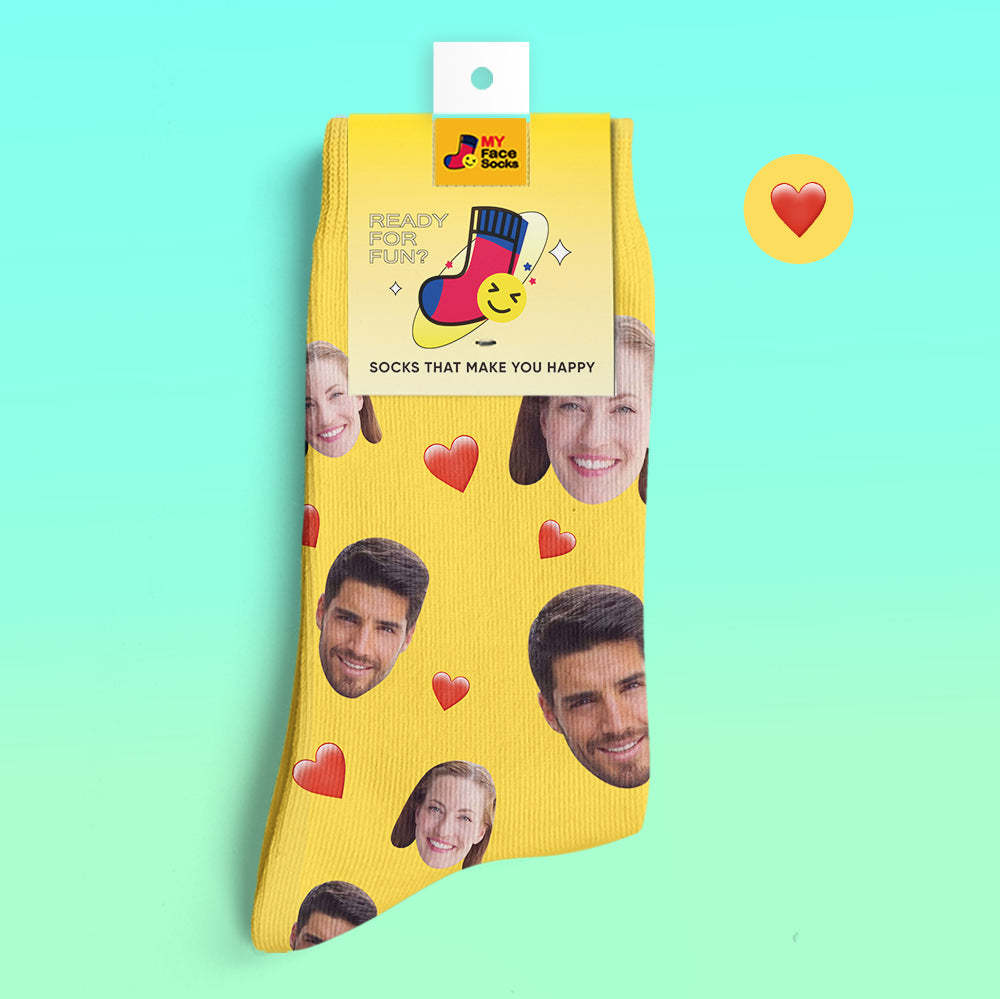 Custom 3D Digital Printed Socks Colorful Candy Series Soft Heart Socks - MyFaceSocksAu