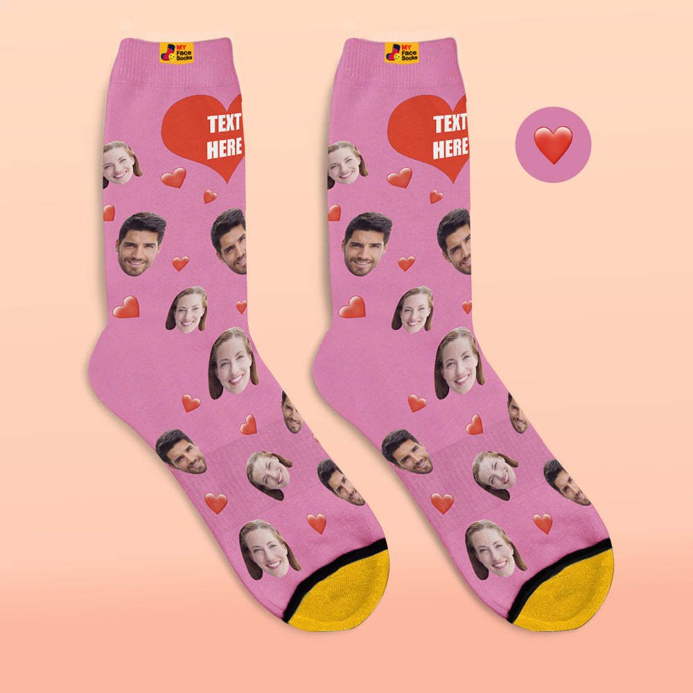 Custom 3D Digital Printed Socks Colorful Candy Series Soft Heart Socks - MyFaceSocksAu